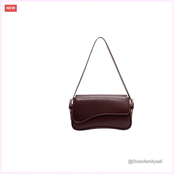 Handbags - Faux Leather Shoulder Bag with Removable Strap Hobo Crossbody Clutch